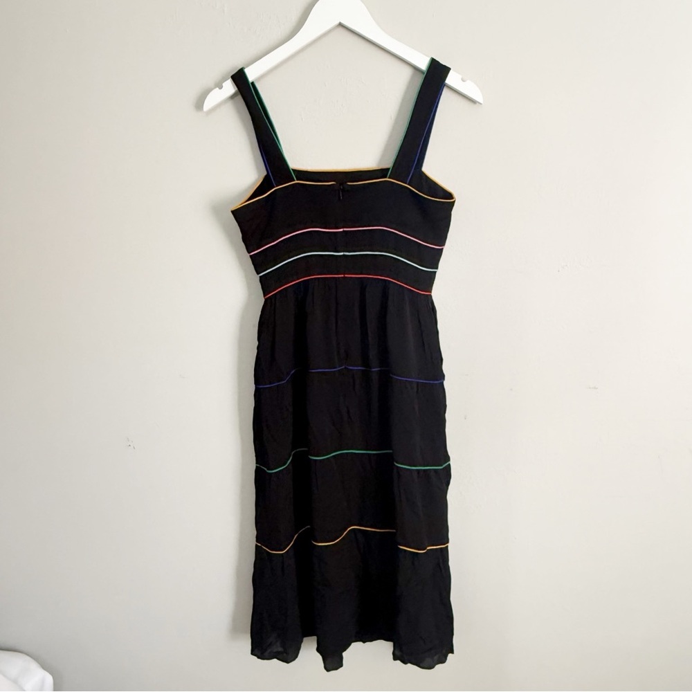 ECRU Women’s Black With Rainbow Piping Tiered LIVELY Sundress Zip 6369WT Size 0 - Picture 5 of 8